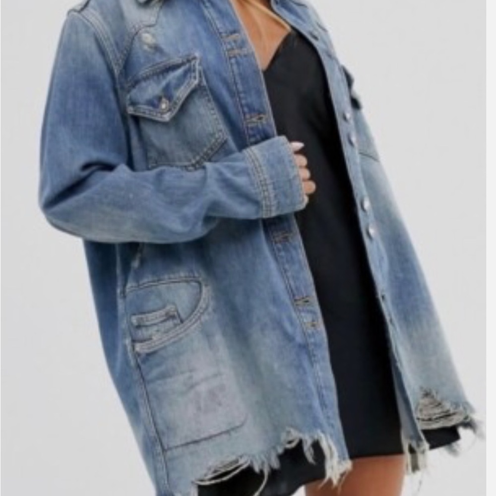 Free People Blue Jean Jacket